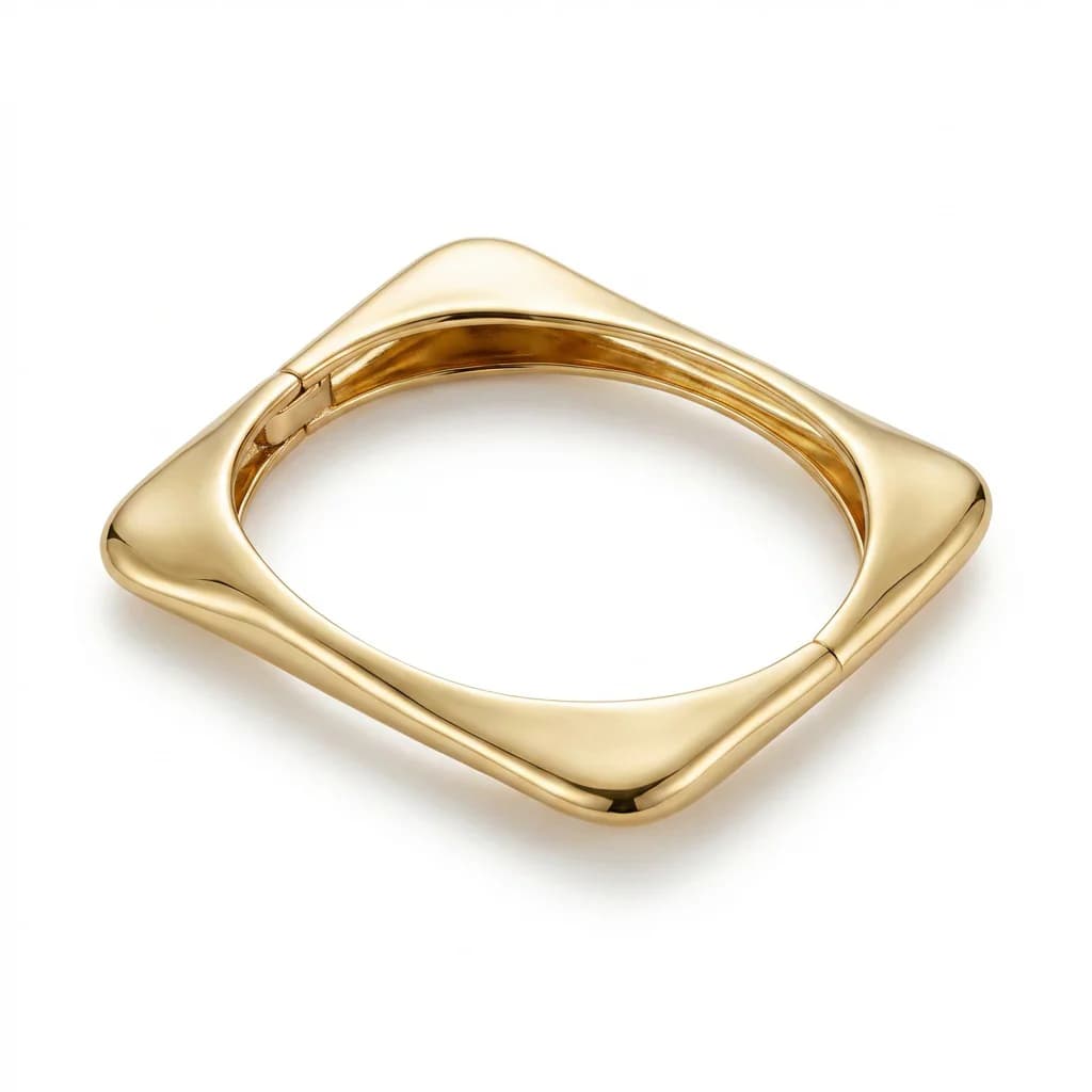 Quadrado arqueado liso dourado