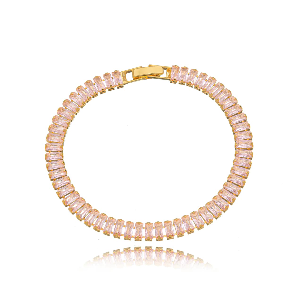 Riviera baguete rosa quartzo