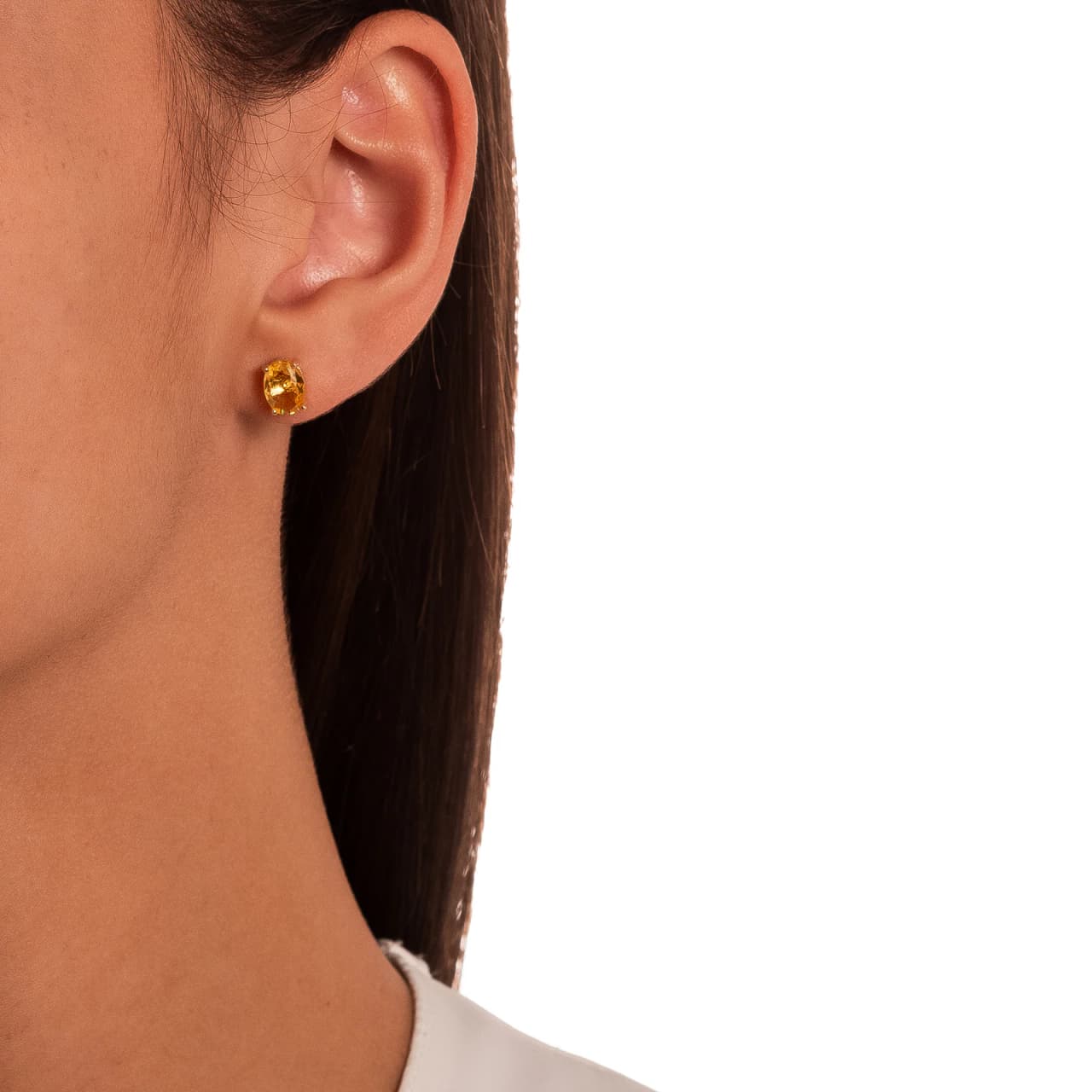 Oval citrino dourado
