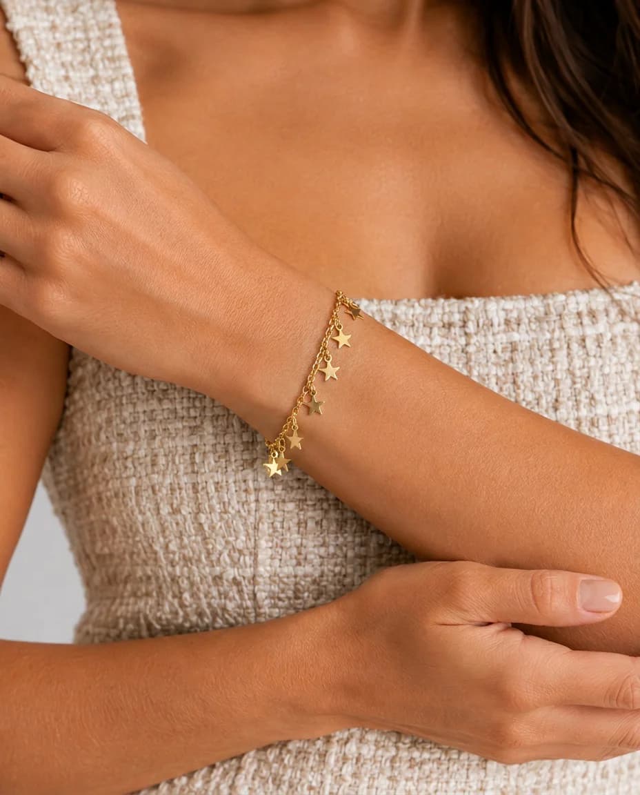 Estrelas lisas dourado