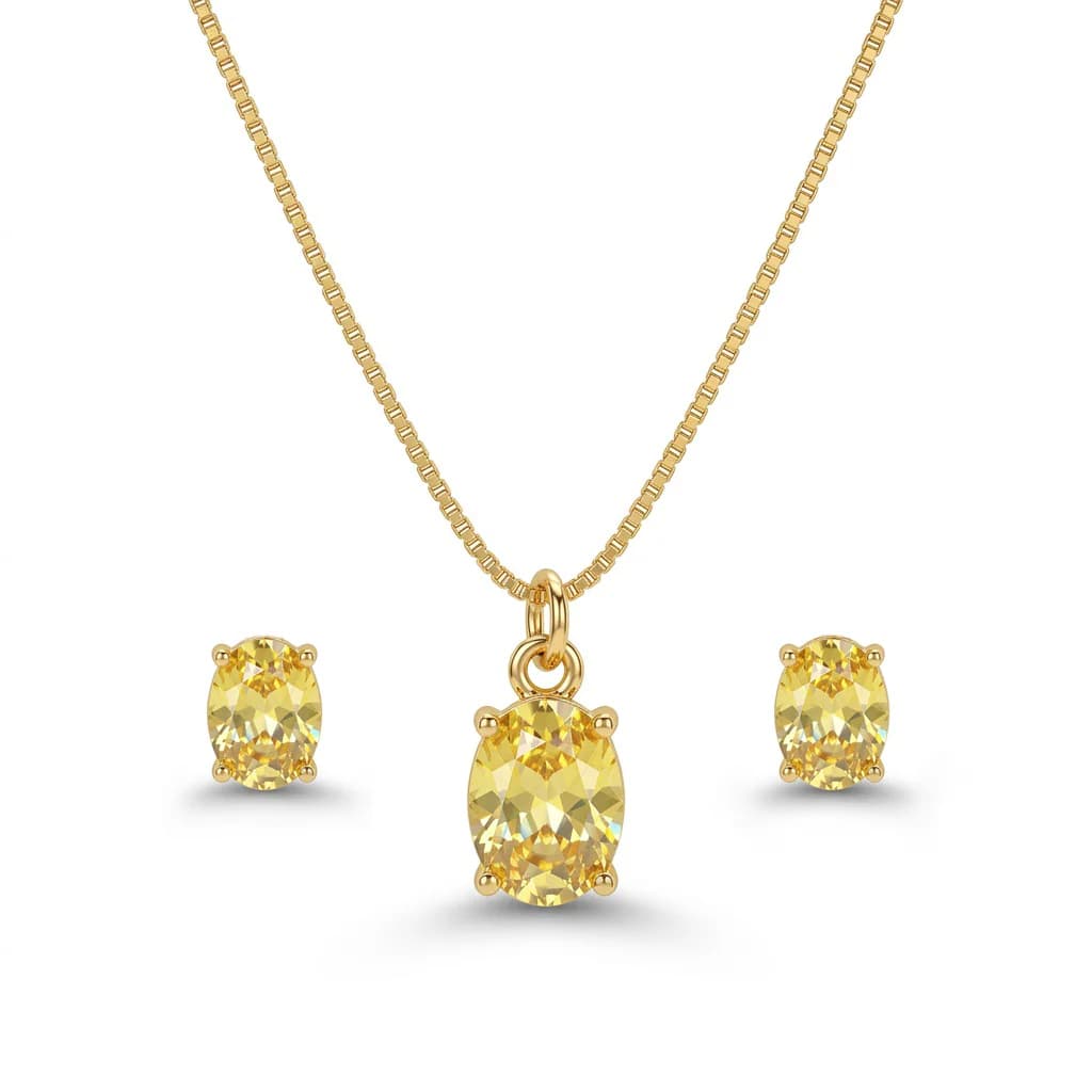 Oval citrino dourado