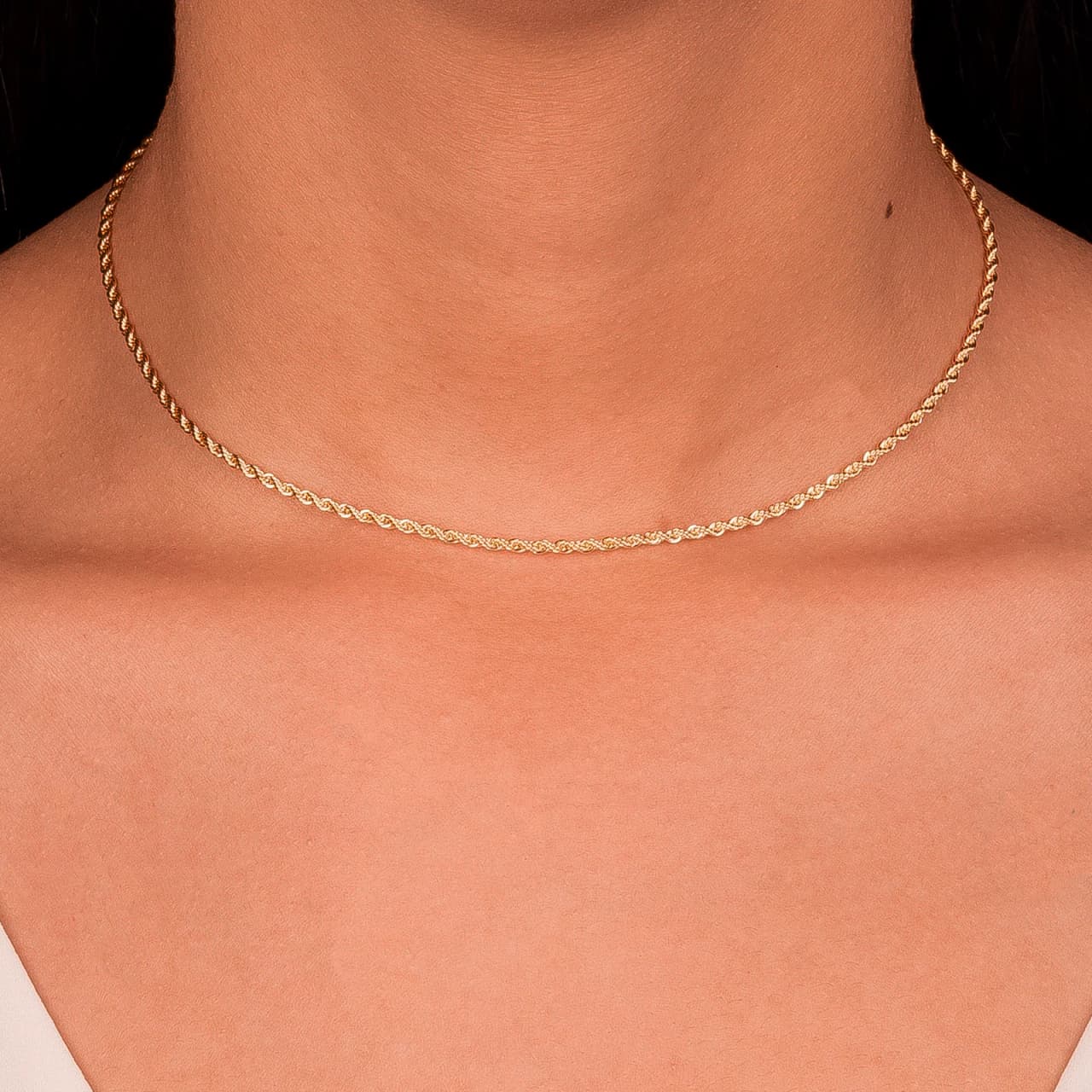 Cordão baiano fino liso dourado