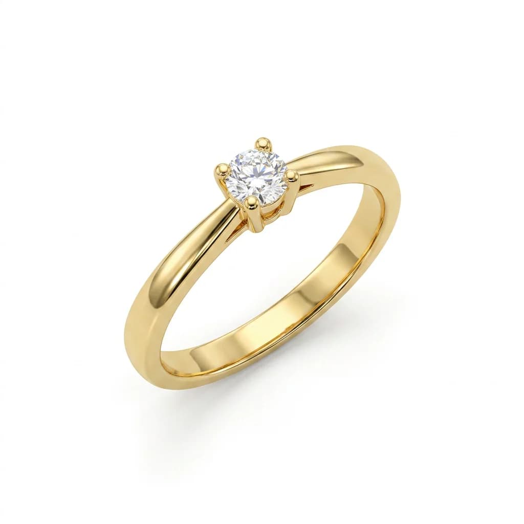 Solitário cristal 3mm dourado 18