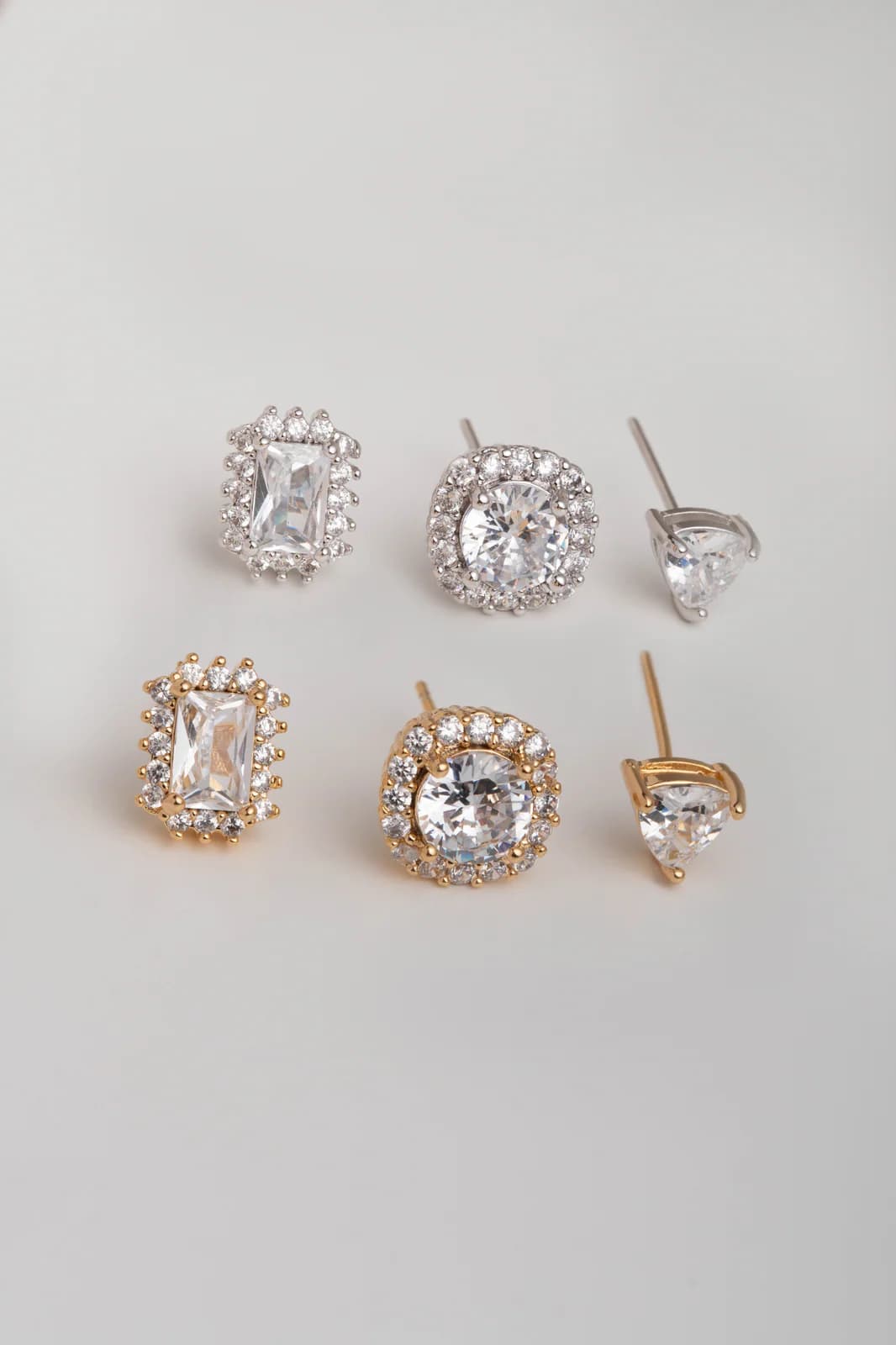 Trio cravejado dourado - cristal
