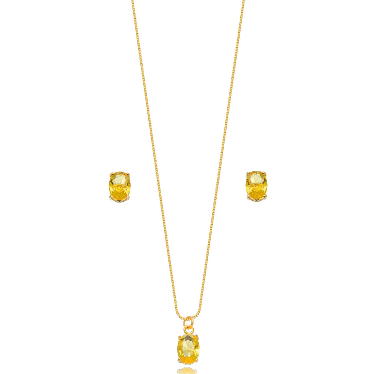Oval citrino dourado